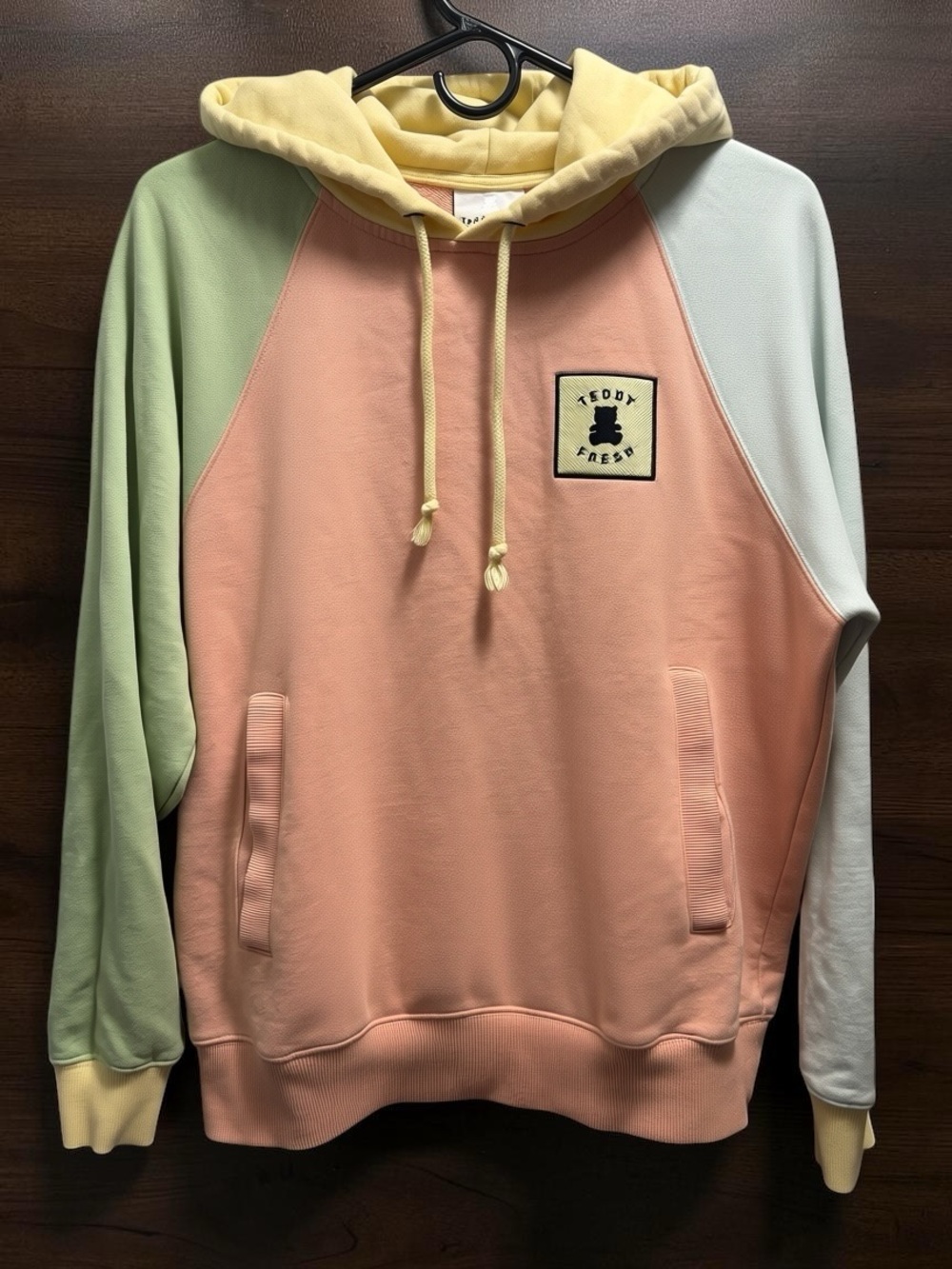 Teddy Fresh Pastel Colorblock Hoodie Sweatshirt Unisex Size: